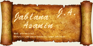 Jablana Ašanin vizit kartica
